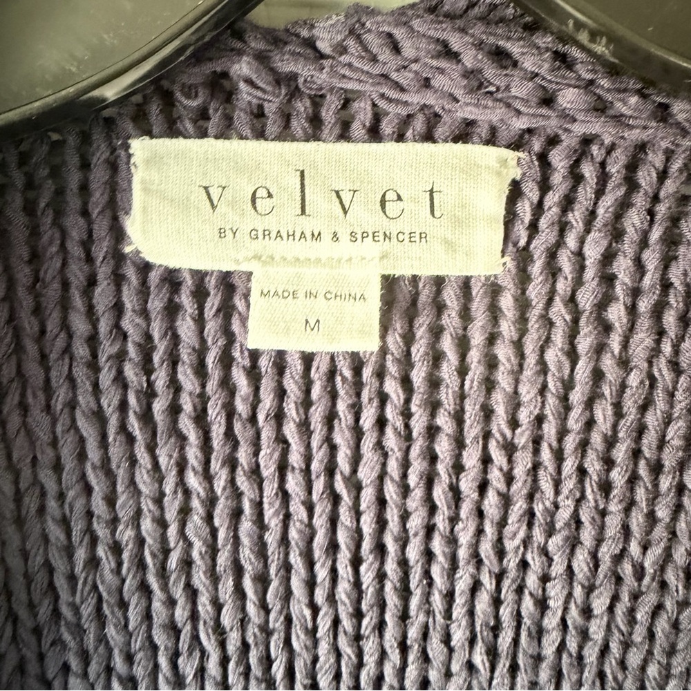 Velvet by Graham & Spencer Open Front Knit Cardigan – Navy Blue – Size M - Picture 2 of 8